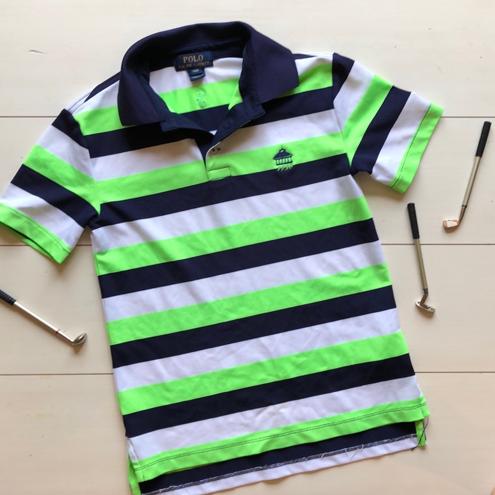 NWOT!! Ralph Lauren Neon Striped Golf Polo